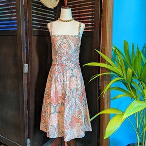 Ann Taylor Coral Floral Sundress Size 4